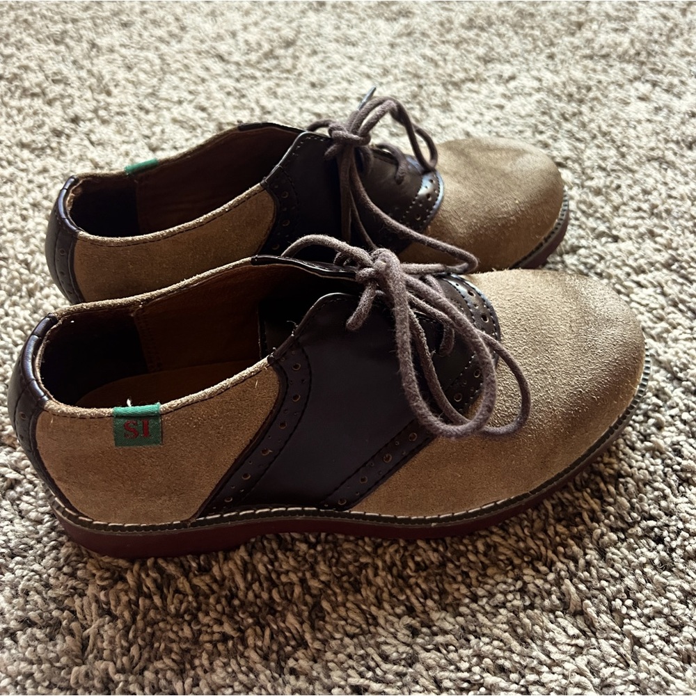 School Issue brown suede saddle shoes